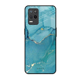 Blue Golden Glitter Realme 9 5G Glass Back Cover Online