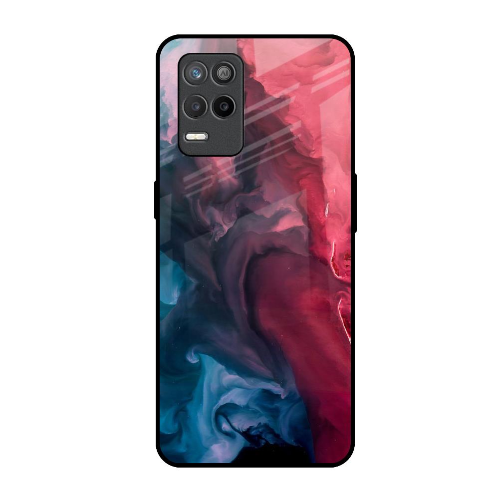Blue & Red Smoke Realme 9 5G Glass Back Cover Online