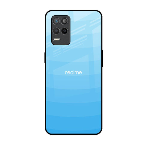 Wavy Blue Pattern Realme 9 5G Glass Back Cover Online