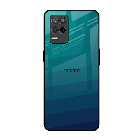 Green Triangle Pattern Realme 9 5G Glass Back Cover Online