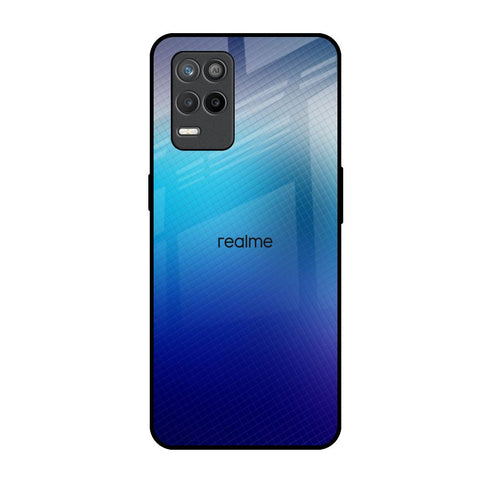 Blue Rhombus Pattern Realme 9 5G Glass Back Cover Online