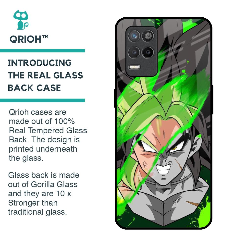 Anime Green Splash Glass Case for Realme 9 5G
