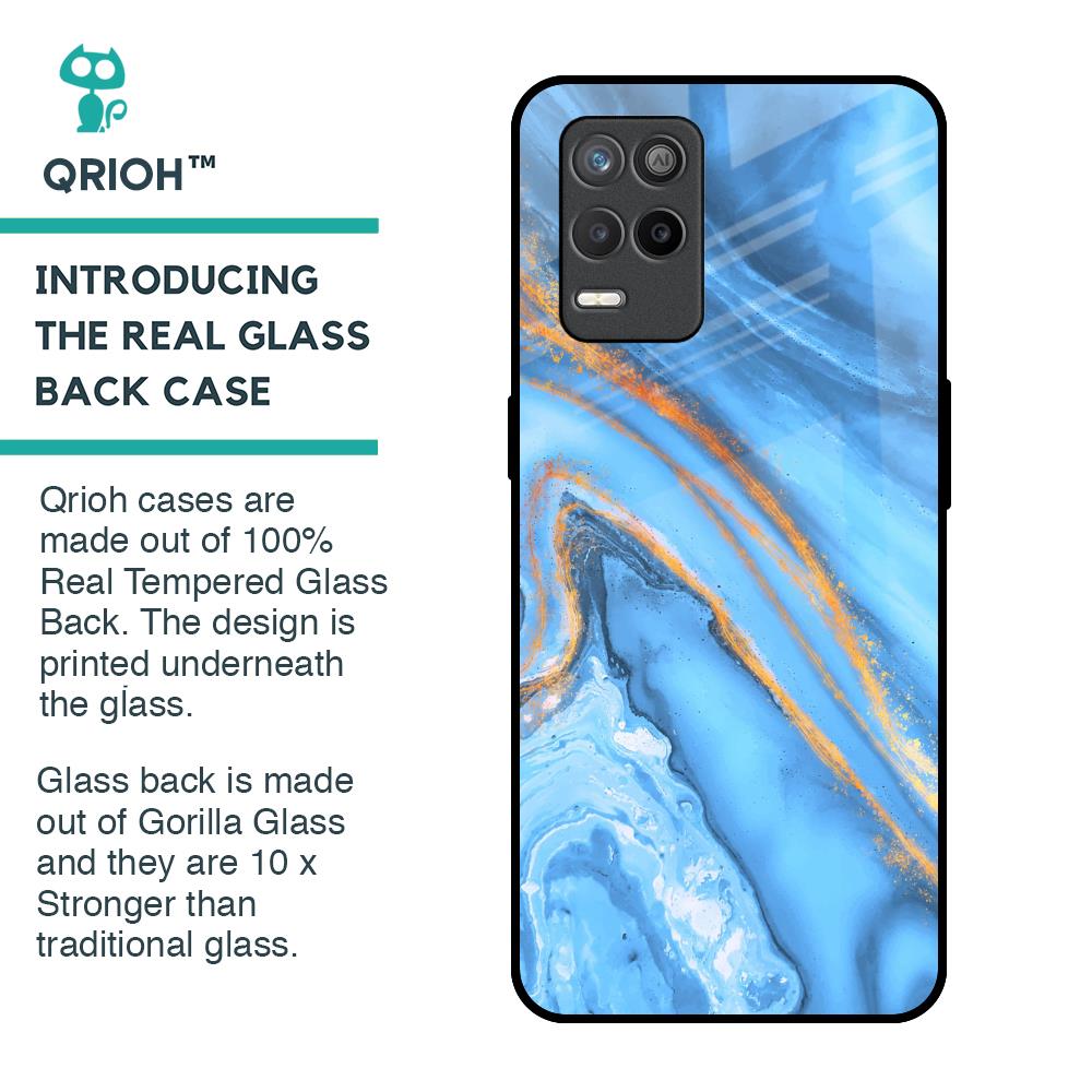 Vibrant Blue Marble Glass Case for Realme 9 5G