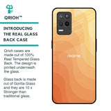 Orange Curve Pattern Glass Case for Realme 9 5G