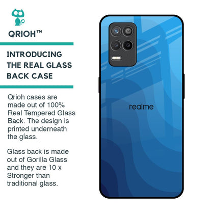 Blue Wave Abstract Glass Case for Realme 9 5G