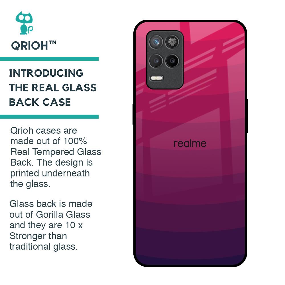 Wavy Pink Pattern Glass Case for Realme 9 5G