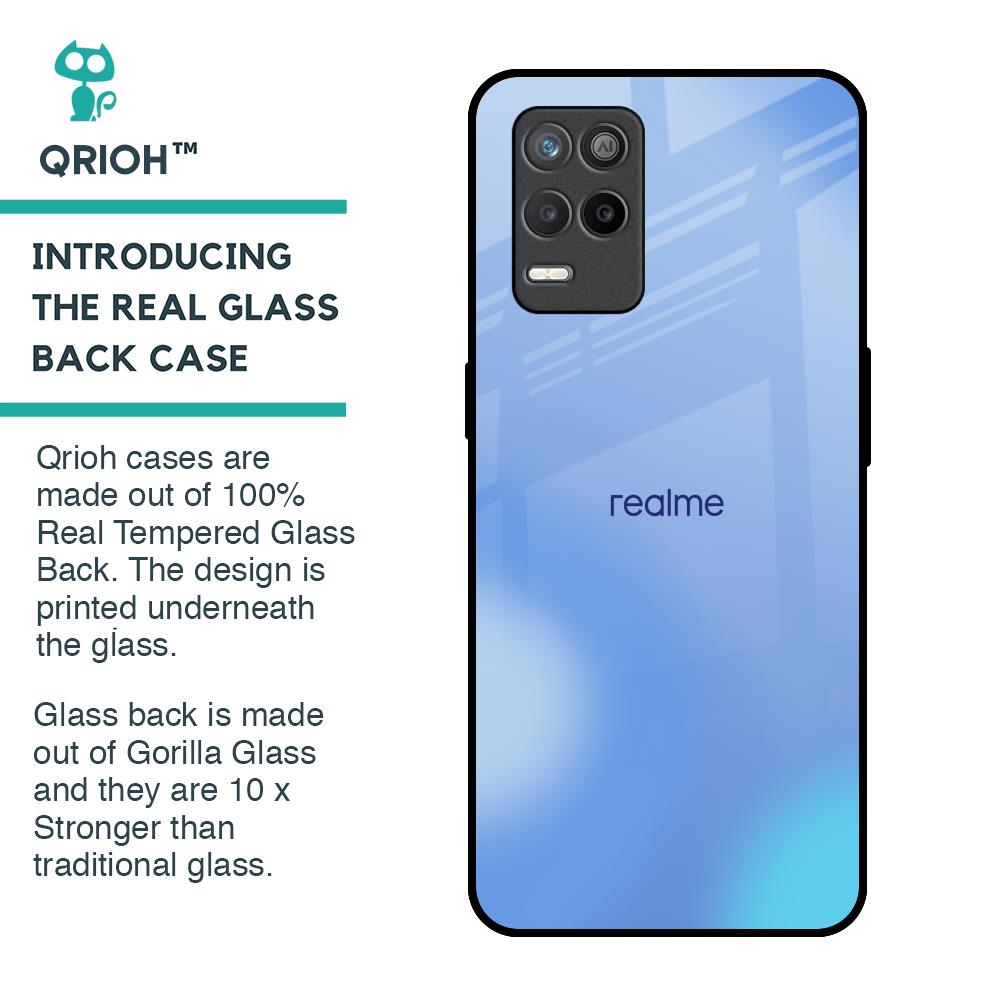 Vibrant Blue Texture Glass Case for Realme 9 5G