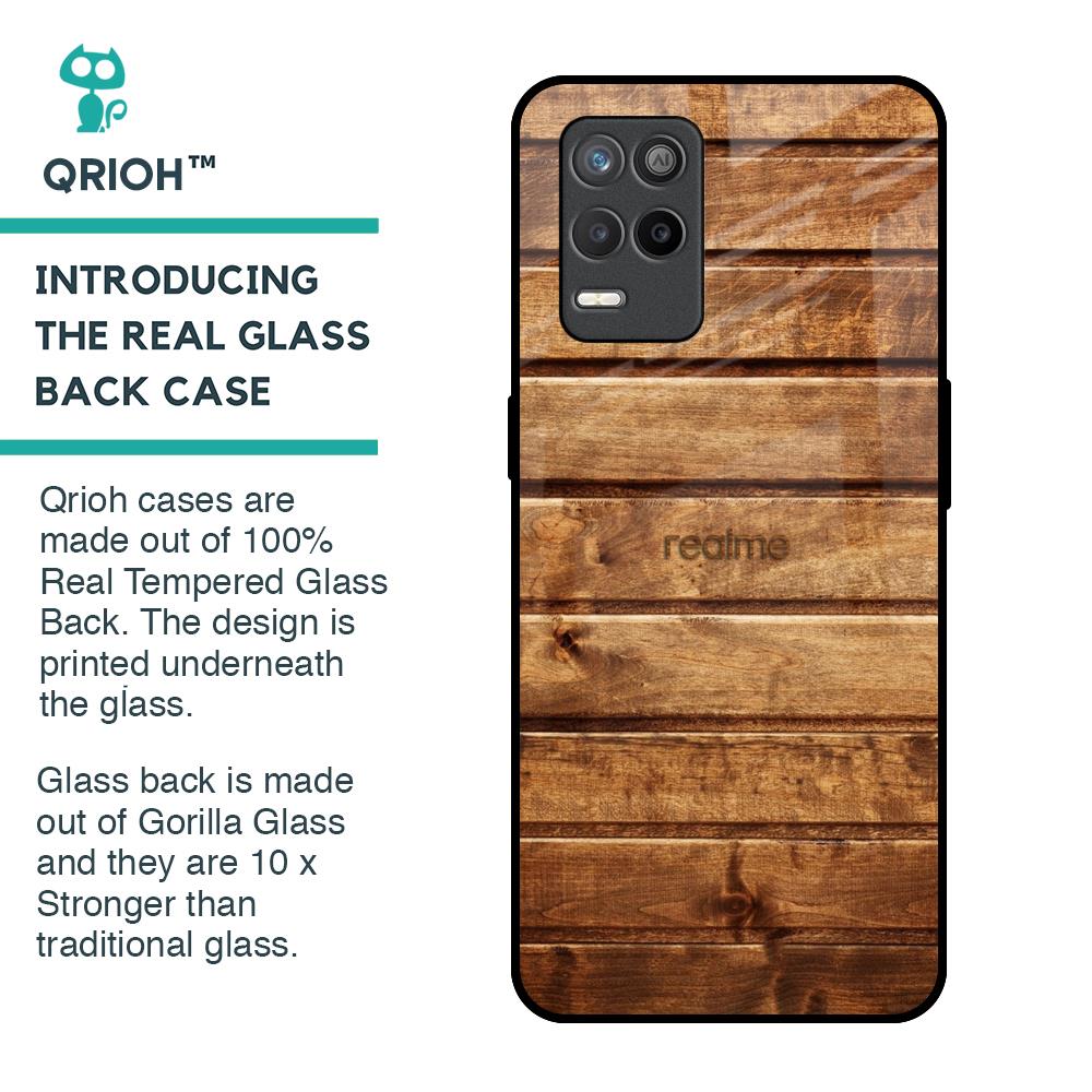 Wooden Planks Glass Case for Realme 9 5G