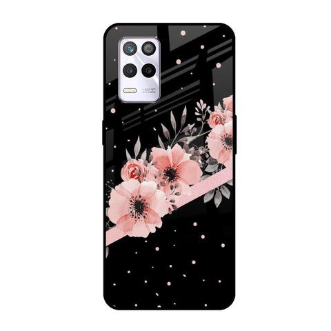 Floral Black Band Realme 9 5G Glass Cases & Covers Online
