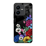 Rose Flower Bunch Art Vivo Y22 Glass Back Cover Online