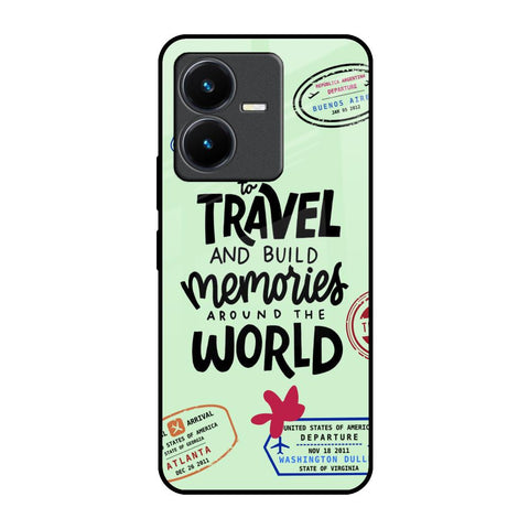 Travel Stamps Vivo Y22 Glass Back Cover Online