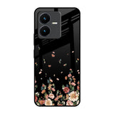 Floating Floral Print Vivo Y22 Glass Back Cover Online