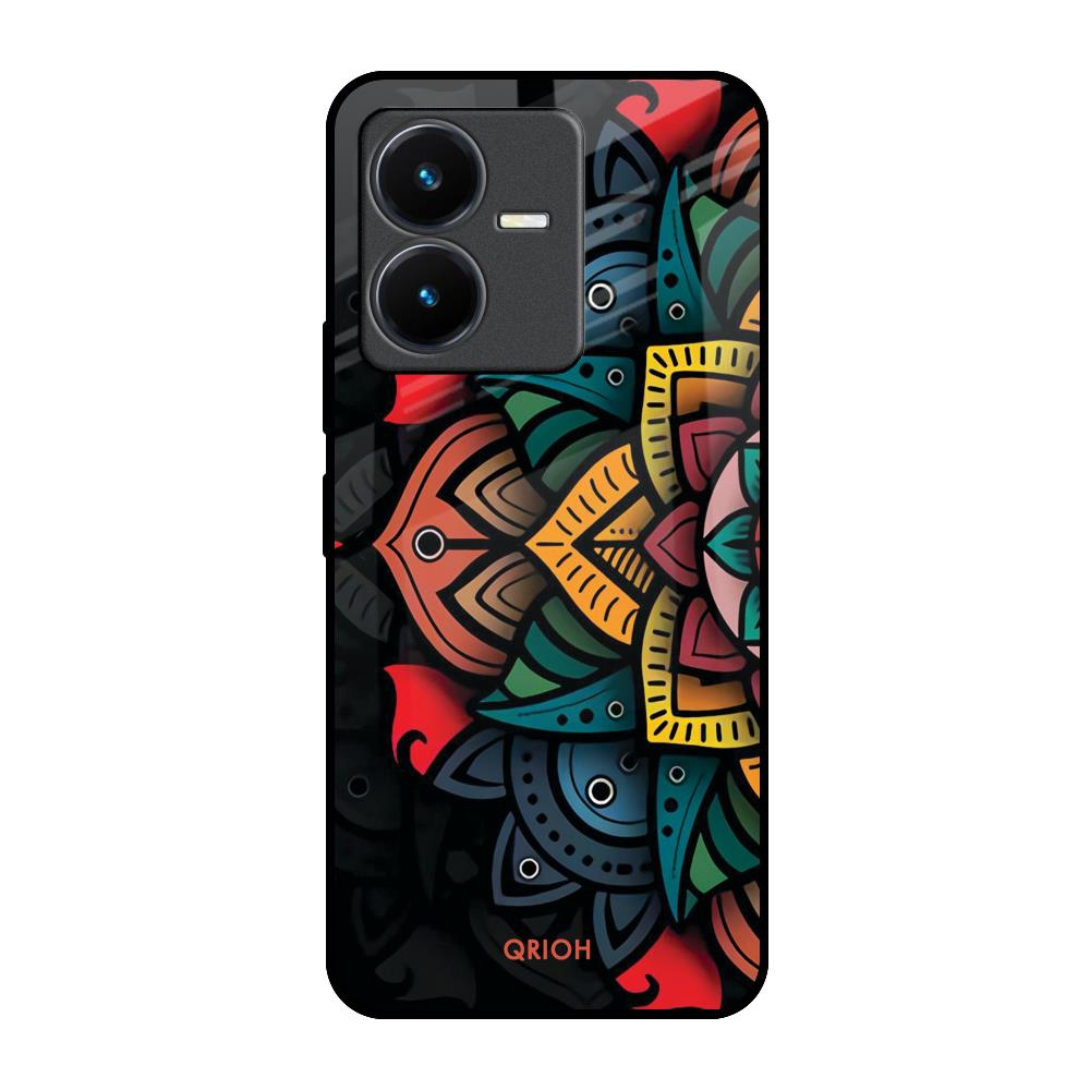 Retro Gorgeous Flower Vivo Y22 Glass Back Cover Online
