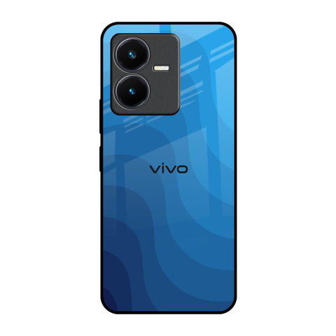 Blue Wave Abstract Vivo Y22 Glass Back Cover Online