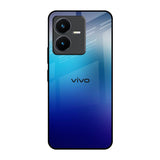Blue Rhombus Pattern Vivo Y22 Glass Back Cover Online