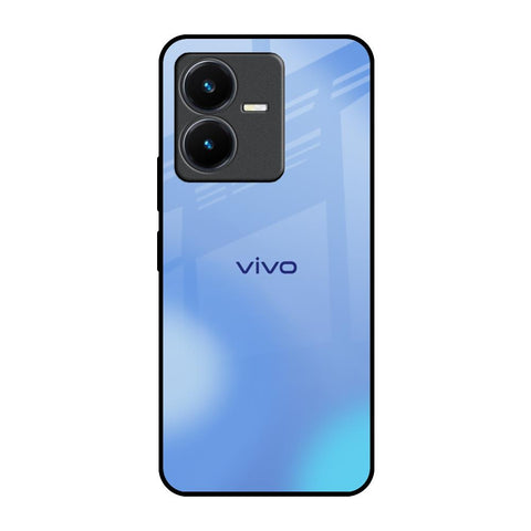 Vibrant Blue Texture Vivo Y22 Glass Back Cover Online
