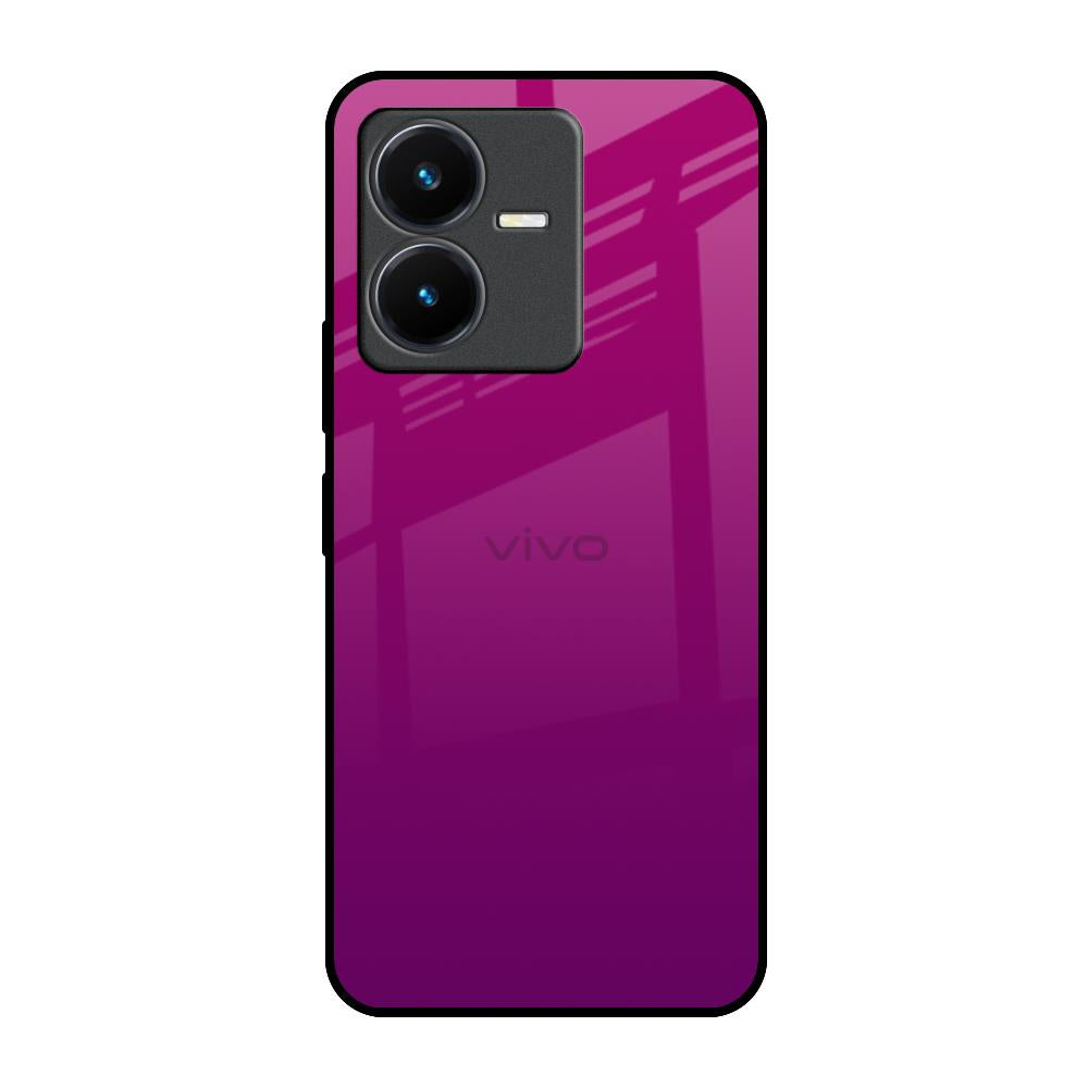 Magenta Gradient Vivo Y22 Glass Back Cover Online