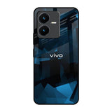Polygonal Blue Box Vivo Y22 Glass Back Cover Online
