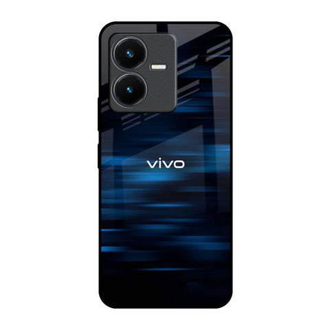 Blue Rough Abstract Vivo Y22 Glass Back Cover Online