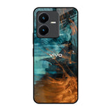Golden Splash Vivo Y22 Glass Back Cover Online