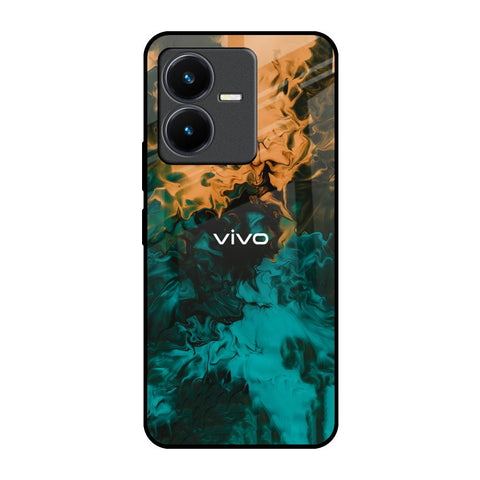 Watercolor Wave Vivo Y22 Glass Back Cover Online
