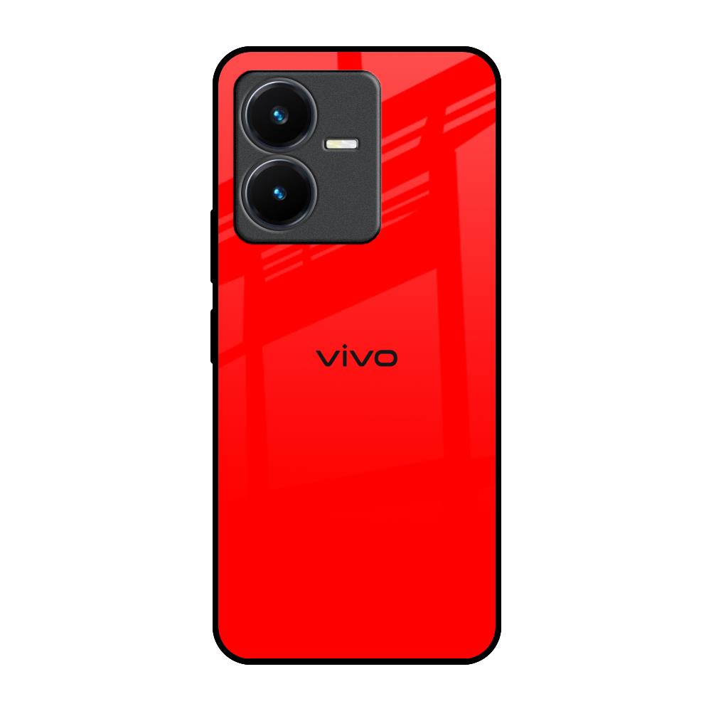 Blood Red Vivo Y22 Glass Back Cover Online