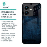 Dark Blue Grunge Glass Case for Vivo Y22