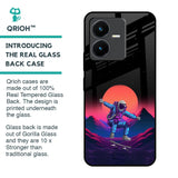 Retro Astronaut Glass Case for Vivo Y22