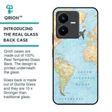 Travel Map Glass Case for Vivo Y22