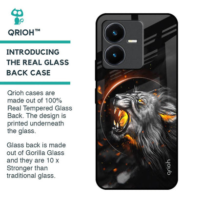 Aggressive Lion Glass Case for Vivo Y22