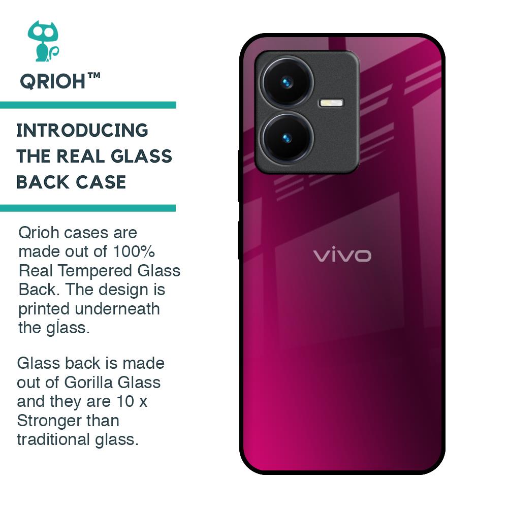 Pink Burst Glass Case for Vivo Y22