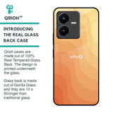 Orange Curve Pattern Glass Case for Vivo Y22