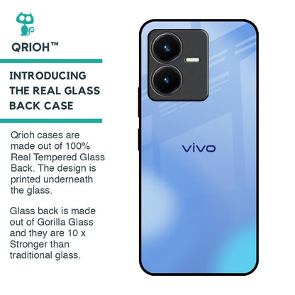 Vibrant Blue Texture Glass Case for Vivo Y22