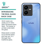 Vibrant Blue Texture Glass Case for Vivo Y22