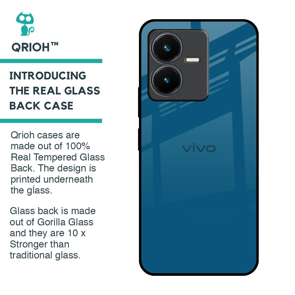 Cobalt Blue Glass Case for Vivo Y22
