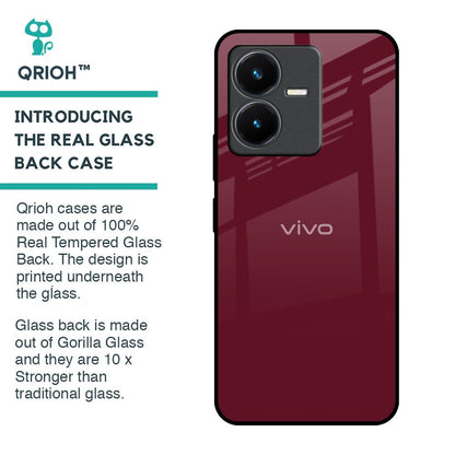 Classic Burgundy Glass Case for Vivo Y22