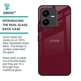 Classic Burgundy Glass Case for Vivo Y22