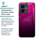 Purple Ombre Pattern Glass Case for Vivo Y22