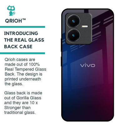 Mix Gradient Shade Glass Case For Vivo Y22