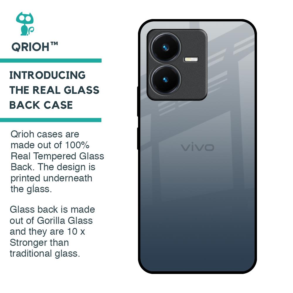 Smokey Grey Color Glass Case For Vivo Y22