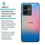 Blue & Pink Ombre Glass case for Vivo Y22