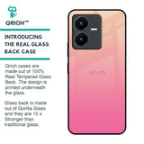 Pastel Pink Gradient Glass Case For Vivo Y22