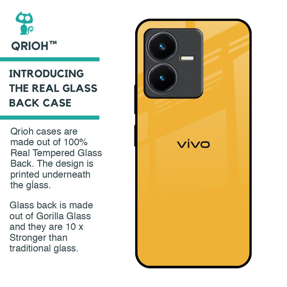 Fluorescent Yellow Glass case for Vivo Y22
