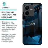 Polygonal Blue Box Glass Case For Vivo Y22