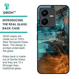 Golden Splash Glass Case for Vivo Y22