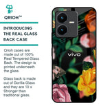 Flowers & Butterfly Glass Case for Vivo Y22