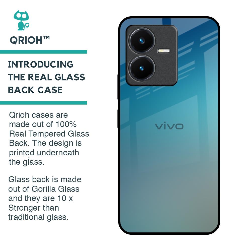 Sea Theme Gradient Glass Case for Vivo Y22