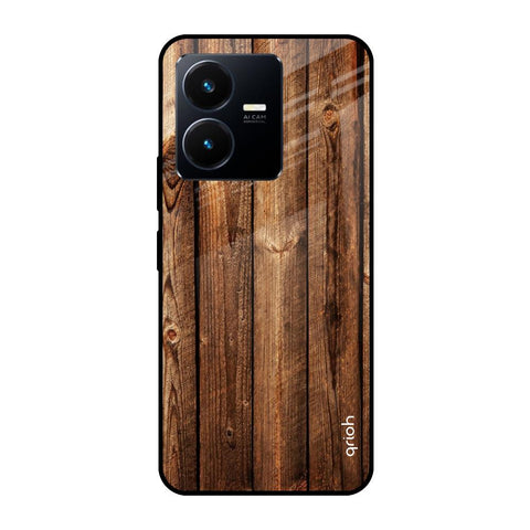 Timber Printed Vivo Y22 Glass Cases & Covers Online