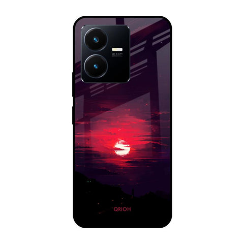 Morning Red Sky Vivo Y22 Glass Cases & Covers Online