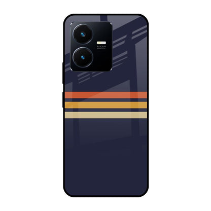 Tricolor Stripes Vivo Y22 Glass Cases & Covers Online